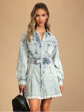 Free People Light Wash Denim Dress